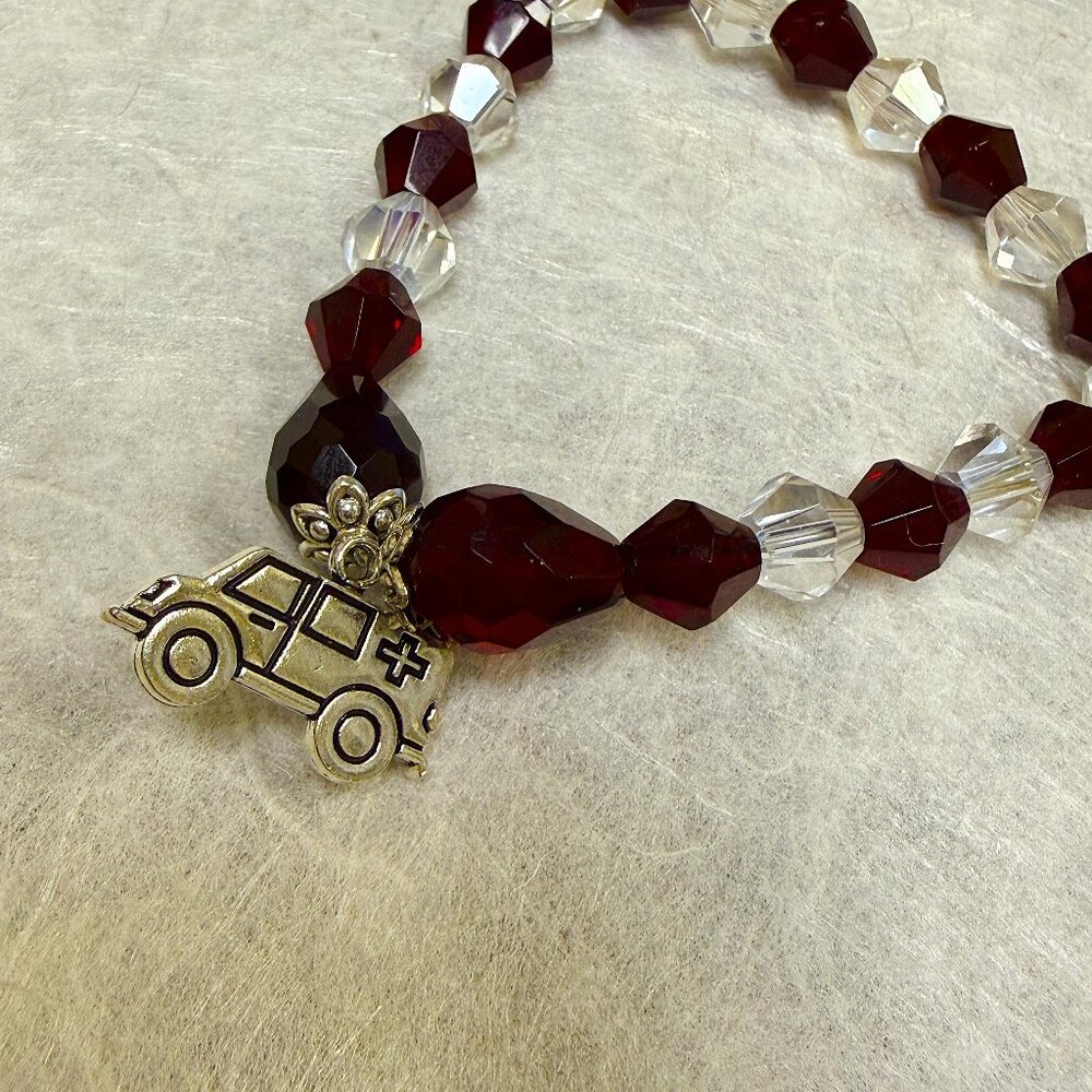 🦚 10 for $10 🦚 Ambulance Beaded Bracelet